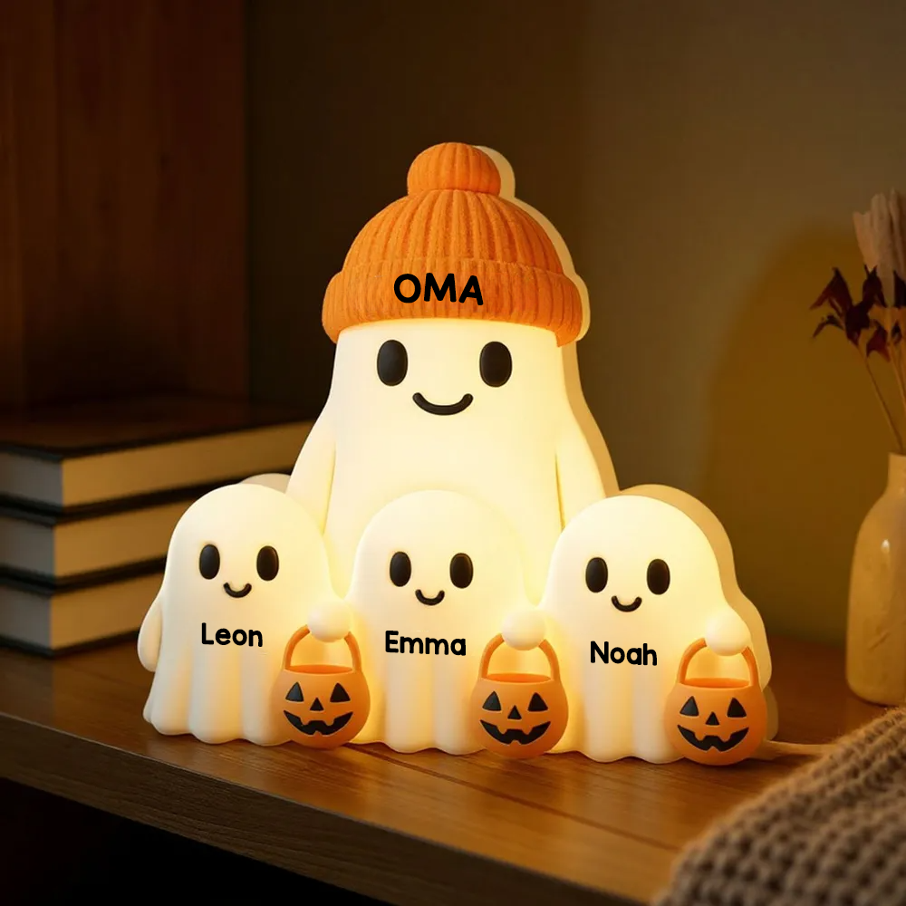 Buh-Personalisierte LED-Lichtbox für Oma – Halloween-Deko mit Namen
