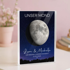 Unser Mond für Paar- Personalisiertes Acrylblock mit Mondphase, Namen und Spruch