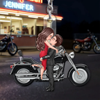 Motorrad-Paar Personalisierter Acrylschlüsselanänger mit Namen
