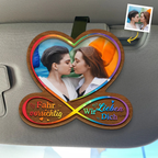 Regenbogen-Sonnenblendenclip mit Foto Geschenk für Paare LGBT