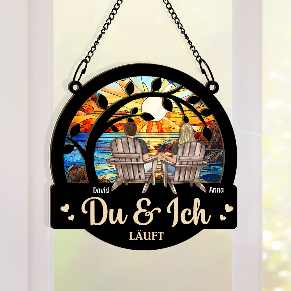 Du und Ich Läuft-Personalisierte Acryl Fenster Sonnenfänger Ornament