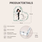 Personalisierter Acrylglas-Aufsteller mit Brautpaar und Namen