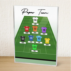Personalisierter Acrylblock mit Fußballtrikots Geschenk für Papa und Fußballfans