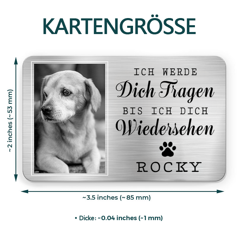 Personalisierte Brieftasche-Karte mit Foto Trauergeschenk für Haustier