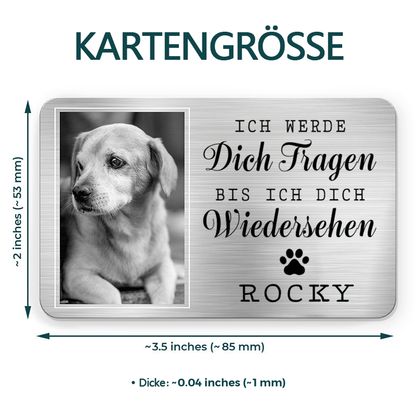 Personalisierte Brieftasche-Karte mit Foto Trauergeschenk für Haustier