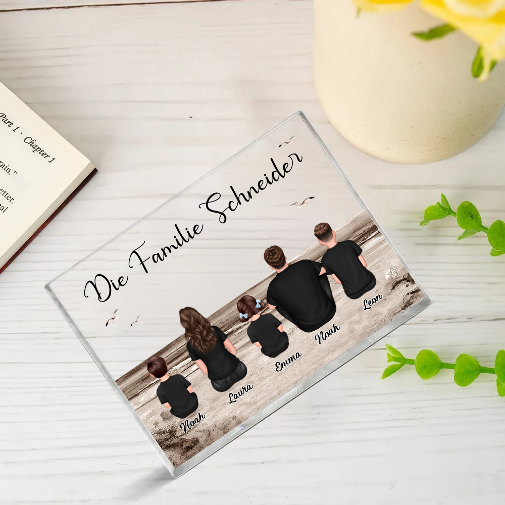 Acryblock mit 2-10 Personen, Text und Namen personalisiert Geschenk für Familie
