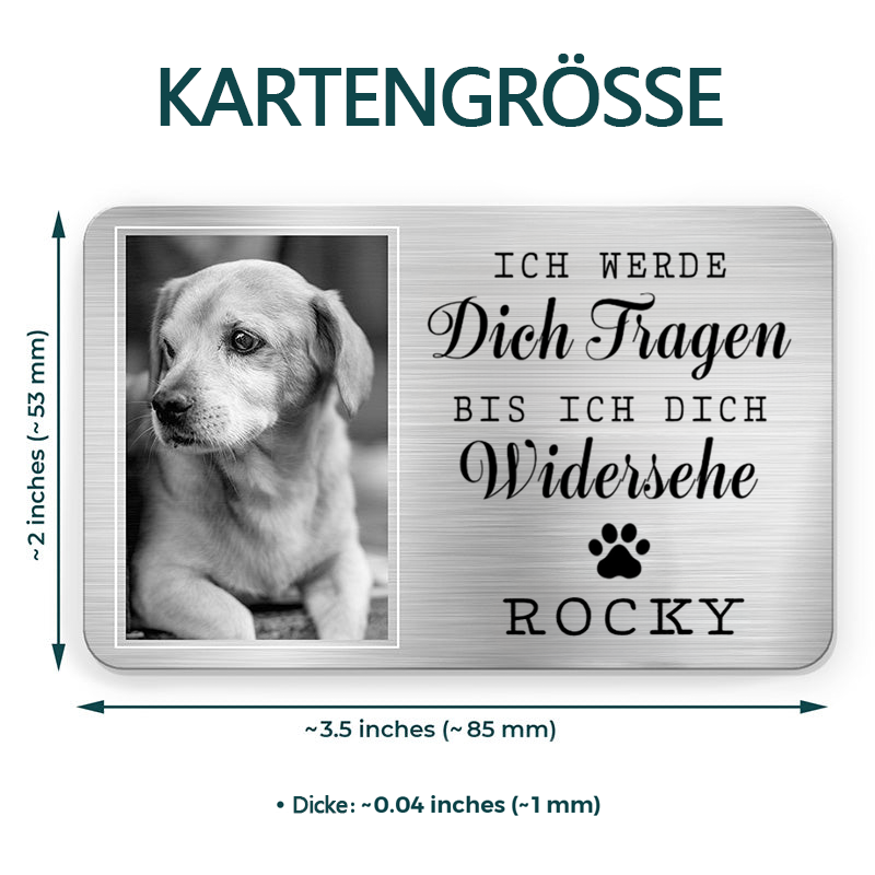 Personalisierte Brieftasche-Karte mit Foto Trauergeschenk für Haustier