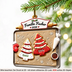 Personalisierter Acryl-Weihnachtsanhänger mit Namen & Text – Lebkuchen-Motiv