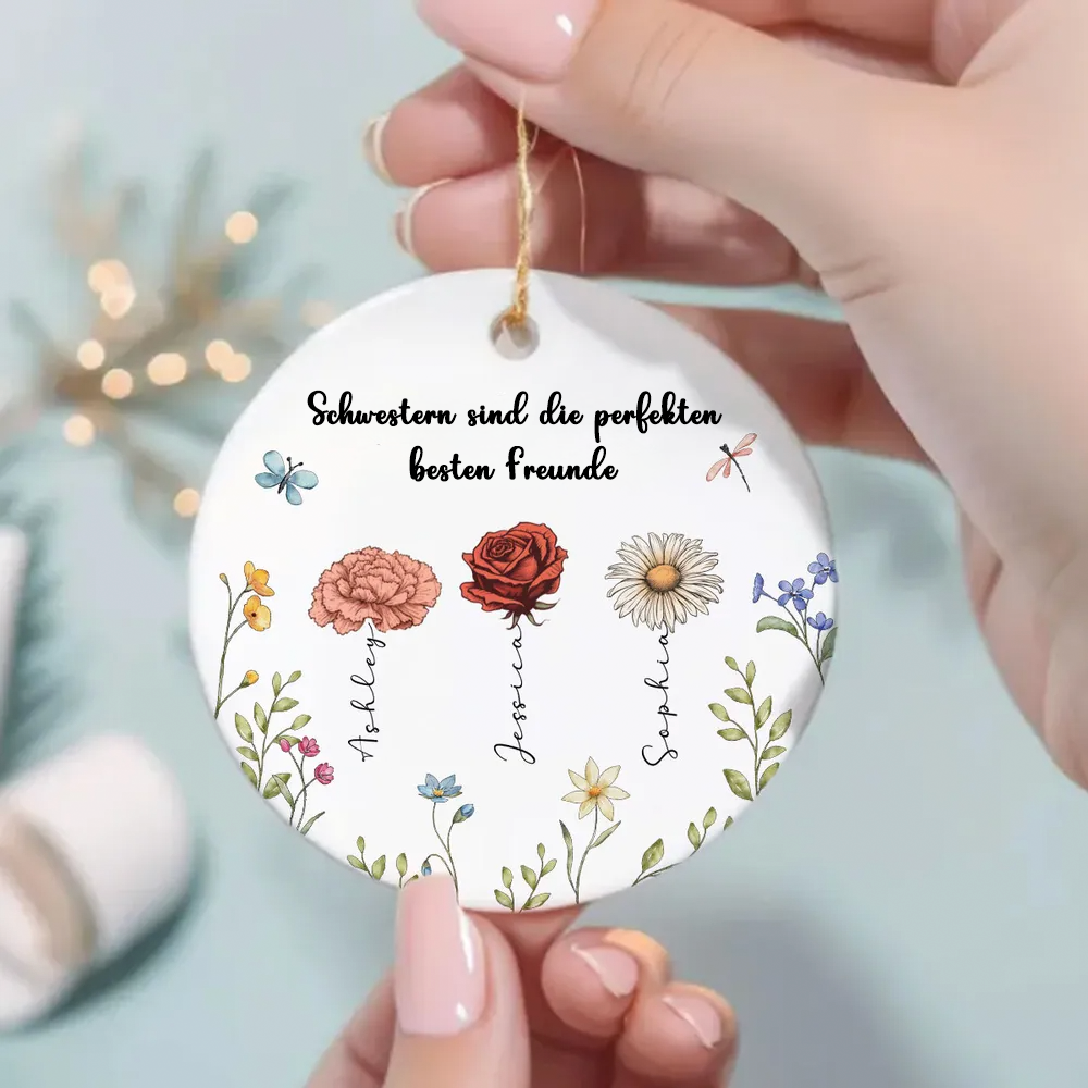 Personalisierte Keramik Ornament Geschenk für Schwestern und Beste Freundinen