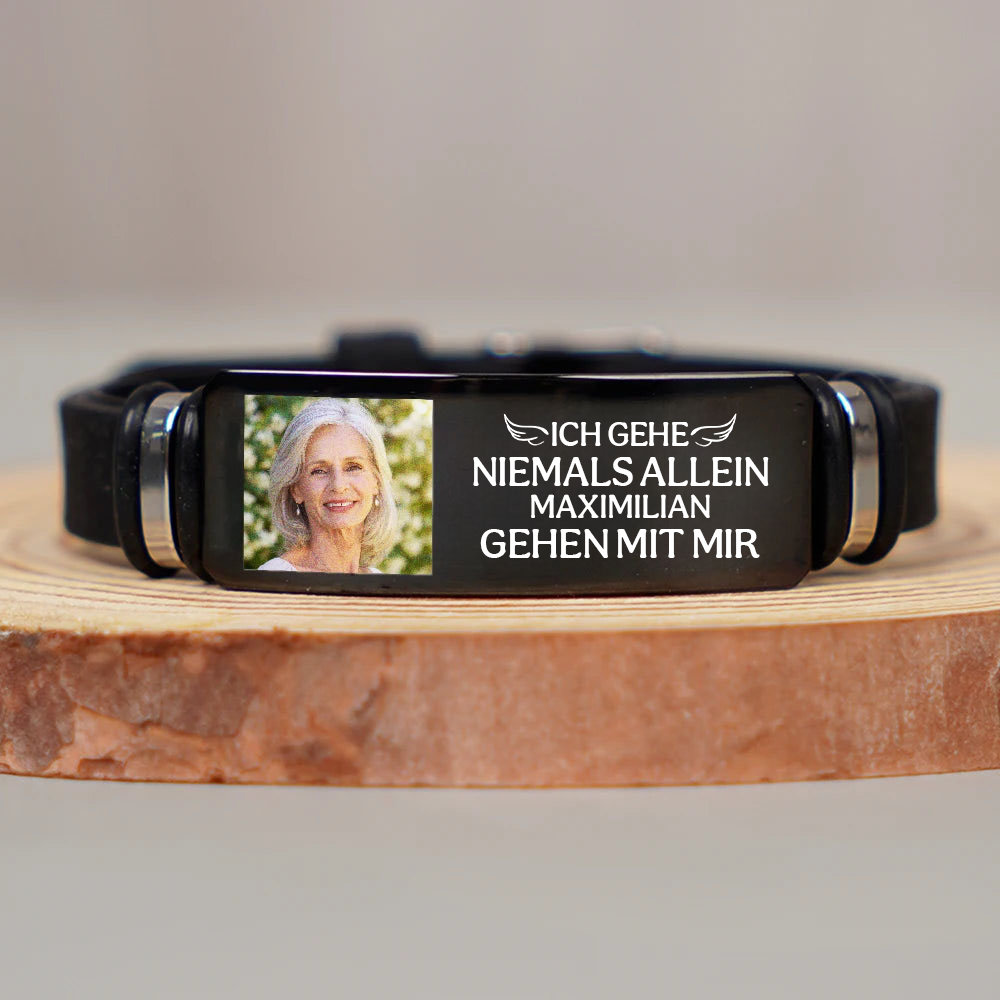 Ich gehe nicht allein-Personalisiertes Armband mit Foto