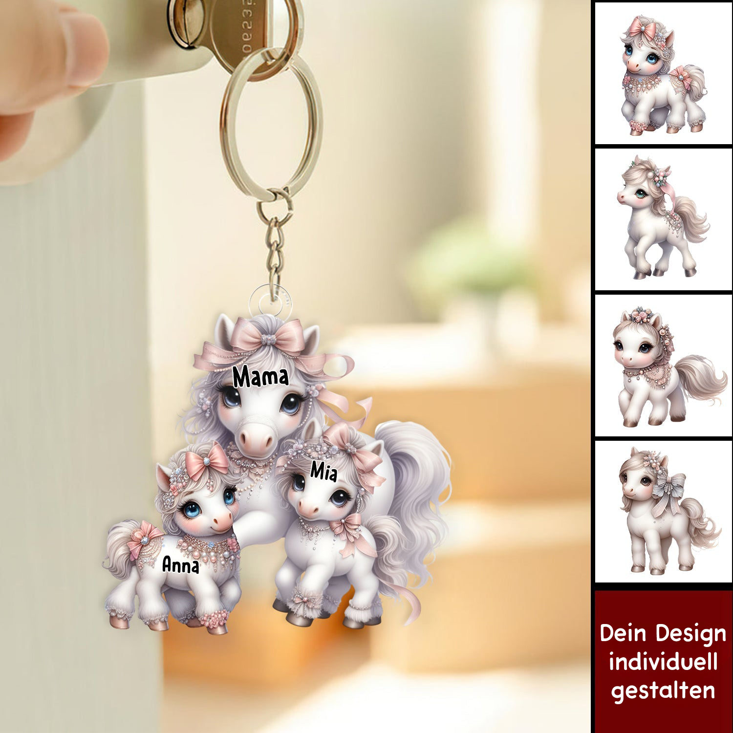 Pony-Personalisiertes Acryl-Schlüsselanhänger