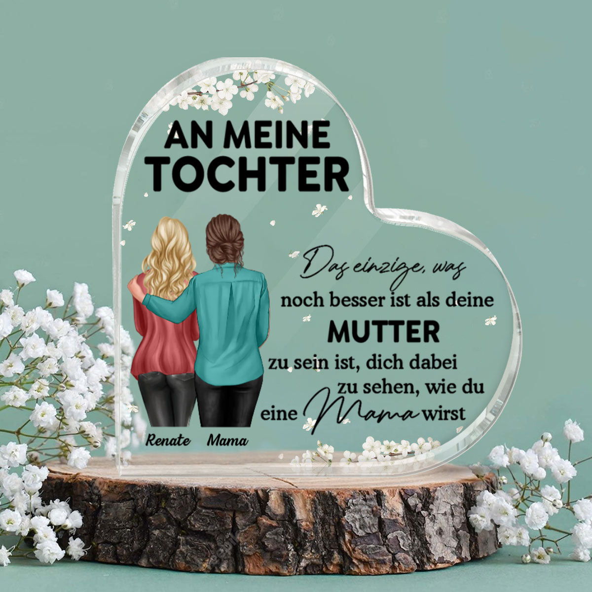 Personalisiertes Standherz für Tochter Gecshenke zum Muttertag