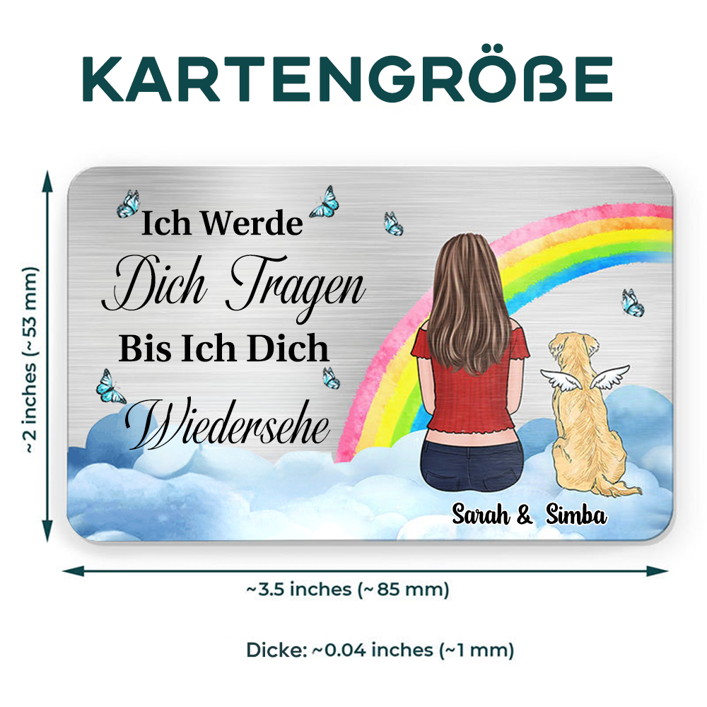 Personalisierte Brieftasche-Karte Haustierbesitzer mit Hund Trauergeschenk