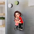 "Oma und Enkelkinder" Acryl-Kühlschrankmagnet mit Figuren und Namen