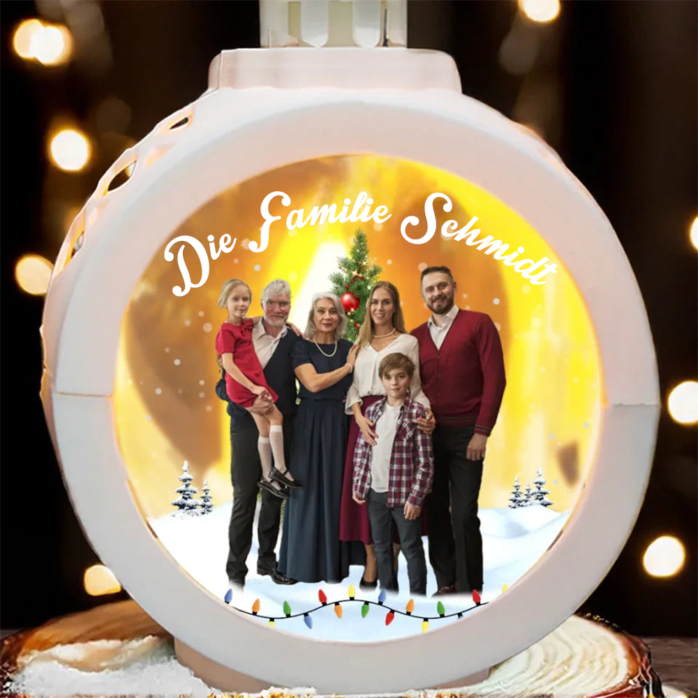 Kerzenlicht-Laternenornamente mit Foto Weihnachtsgeschenk für Familie