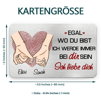 Immer bei dier-Personalisierte Brieftasche-Karte mit Namen Geschenk für Paar
