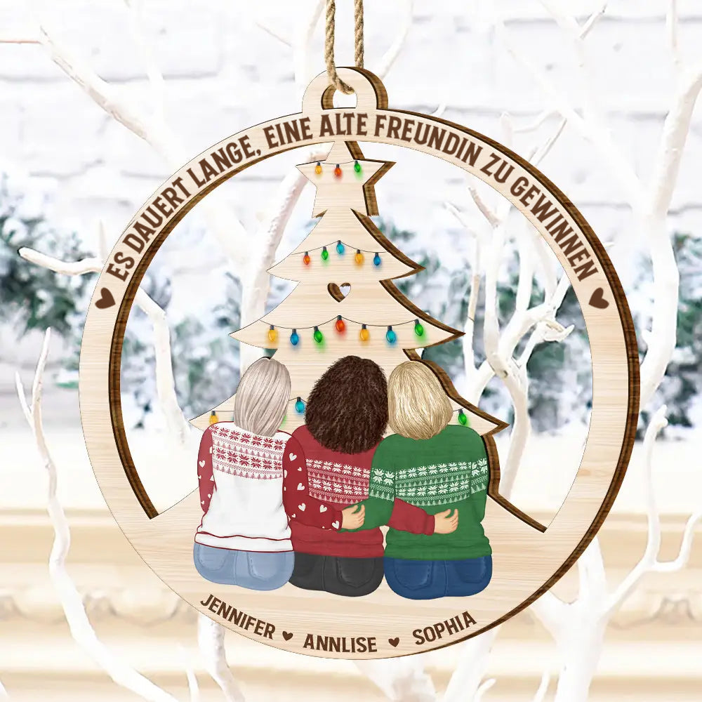 Holzanhänger mit 2-6 Frauen Christbaumschuck  für beste Freundinnen