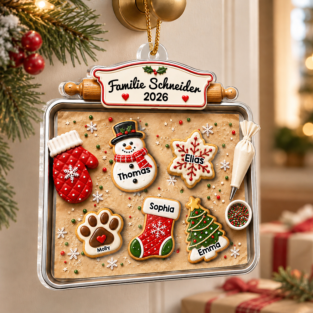 Personalisierter Acryl-Weihnachtsanhänger – Lebkuchen-Motiv