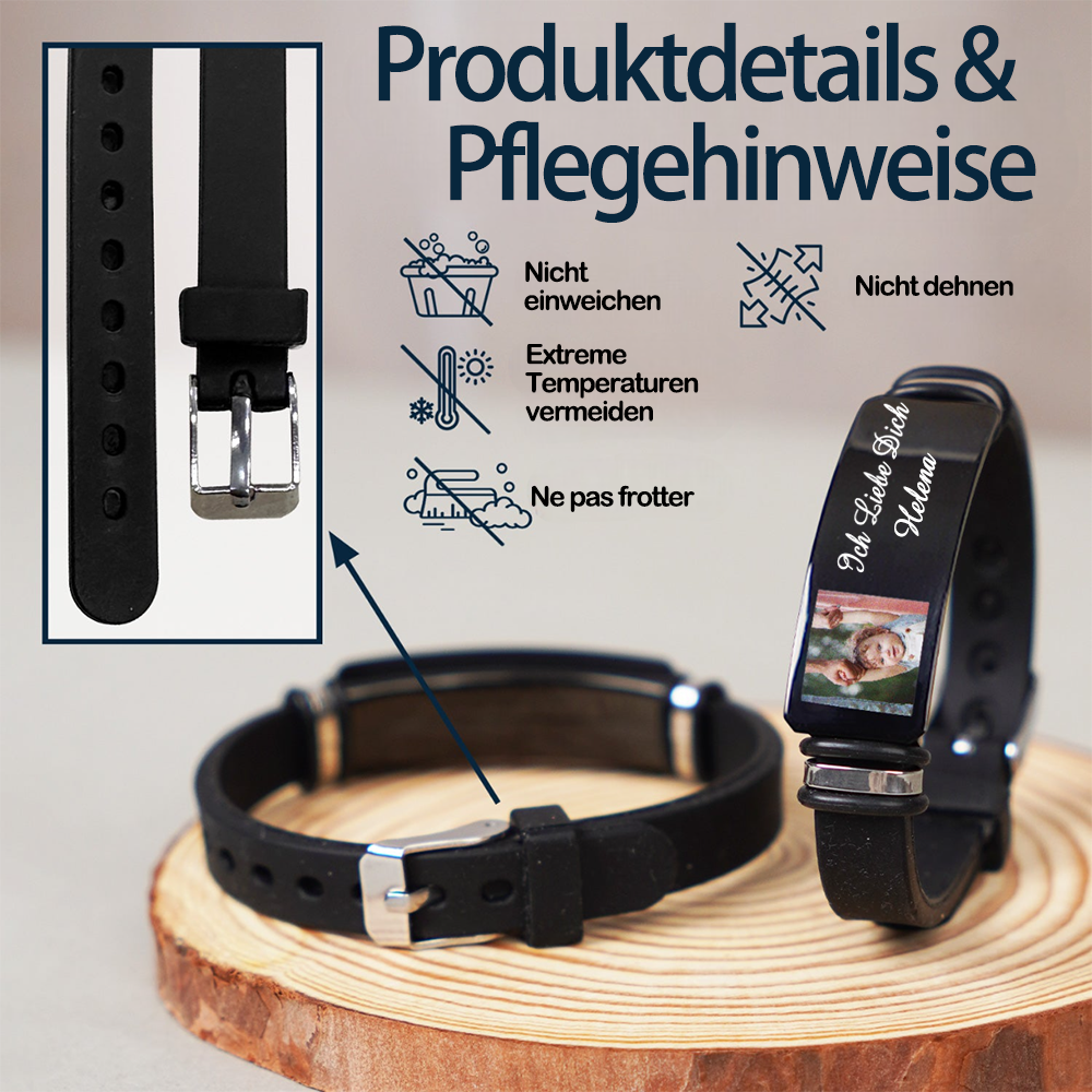 Wir lieben dich-Silikon-Armband mit Foto und Text
