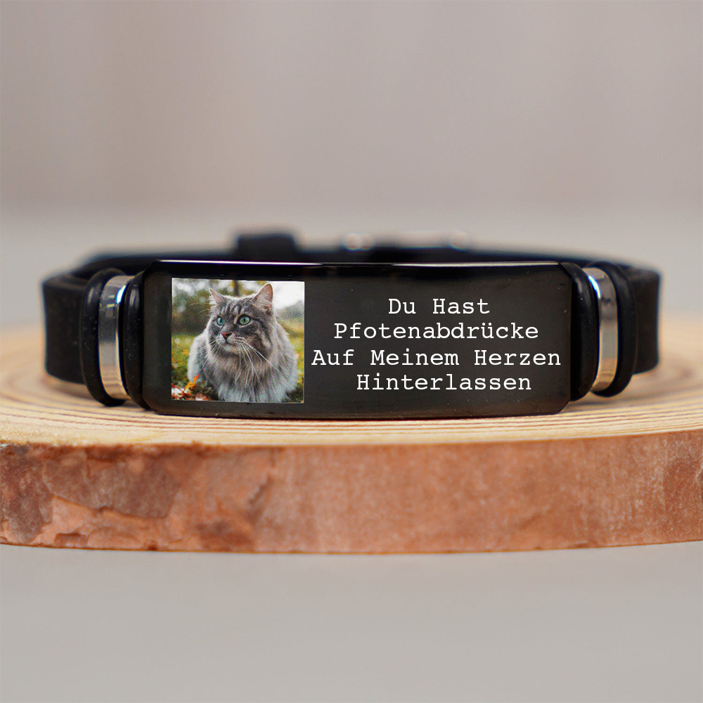 Personalisiertes Silikon-Armband zum Gedenken an ein verlorenes Haustier