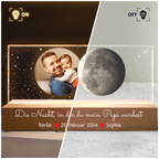 Personalisiertes LED-Nachtlicht mit Mondphase und Foto Geschenk für Papa und Mama