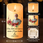 LED-Kerze mit Foto, Name und Datum personalisiert Trauerkerzen