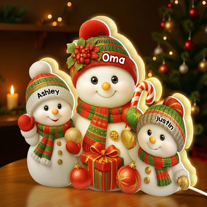 Personalisierte LED-Lichtbox mit Oma und Enkelkinder Weihnachtsdekoration für Oma