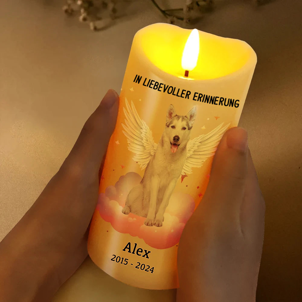 In liebevoller Erinnerung LED-Kerze mit Foto Trauerkerze
