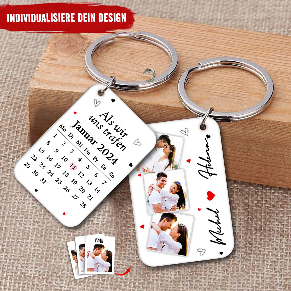 Personalisierter Acryl-Schlüsselanhänger mit Kalender