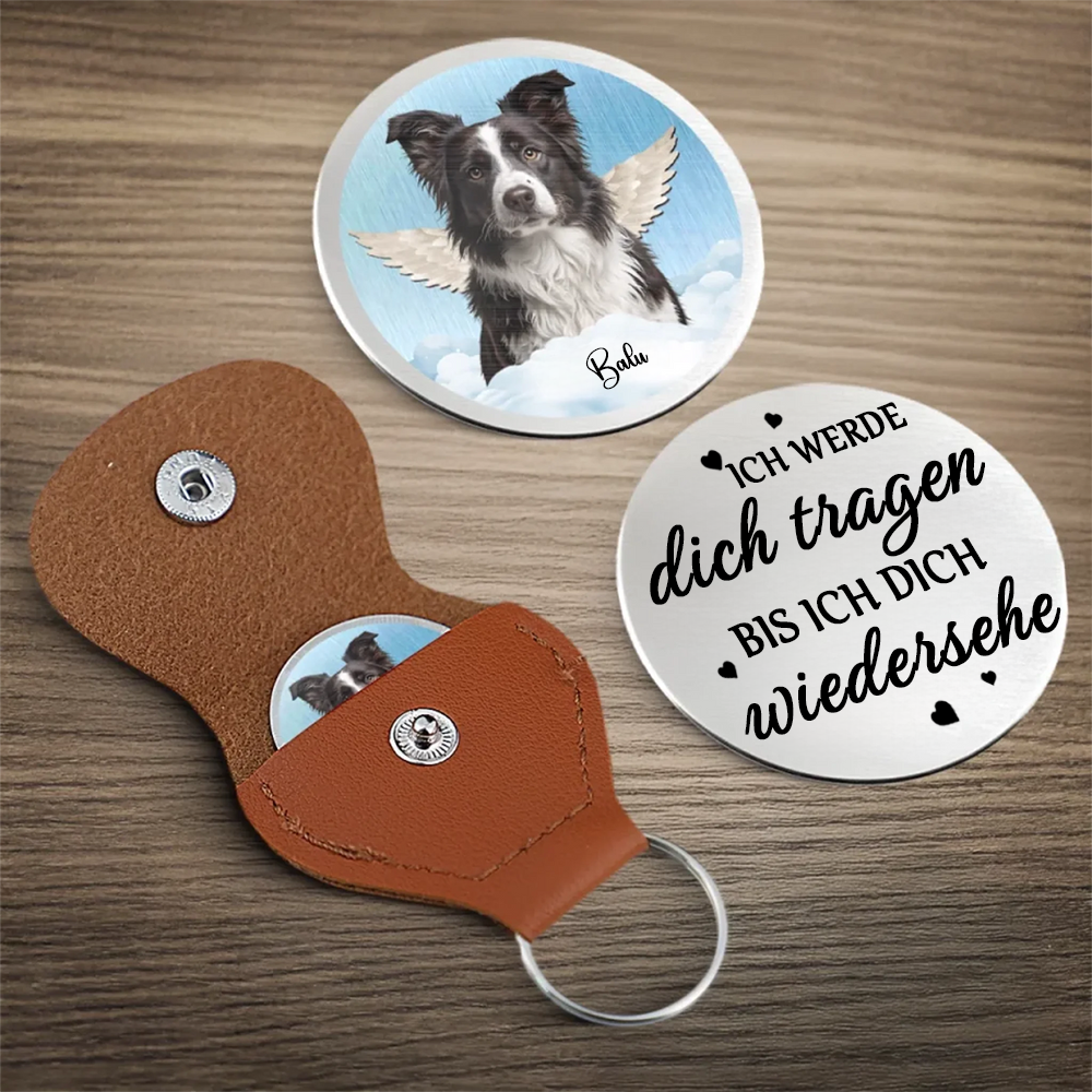Foto-Taschenumarmung mit Engelsflügel Trauergeschenk