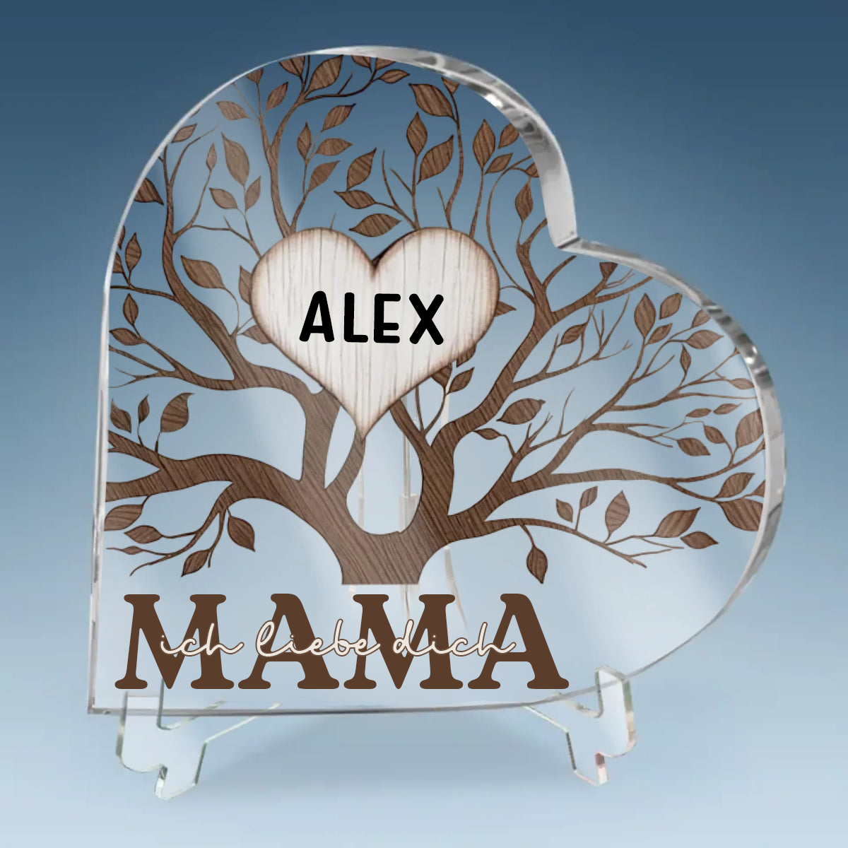 Baum-Standherz mit Namen für Oma und Mama