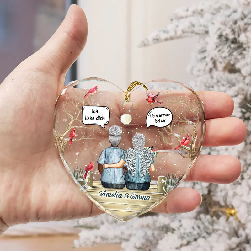 Glasornament in Herzform Christbaumanhänger zur Erinnerung Trauergeschenk