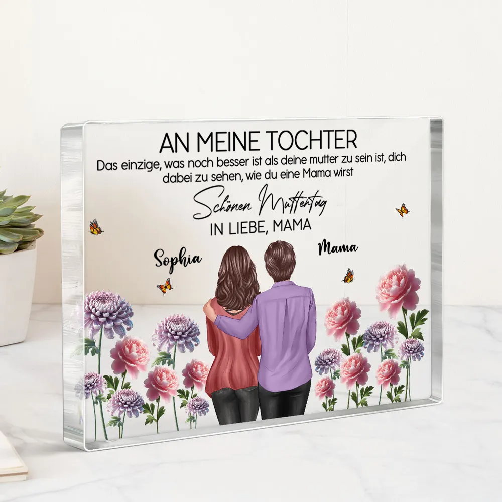 Personalisierte Acryltafel für Tochter und Schwiegertochter
