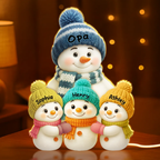 Personalisierte Schneemann-Leuchtbox – Oma, Opa & Enkelkinder