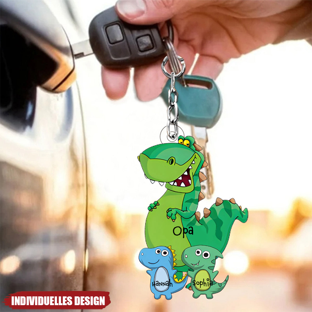 Dinosaurier-Personalisierter Acryl-Schlüsselanhänger für Opa
