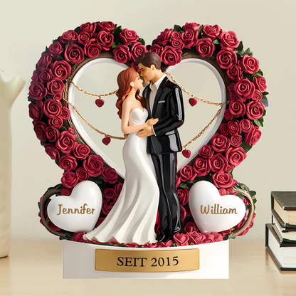 Hochzeit - Personalisierte Acryltafel mit Namen Geschenk für Ehepaar