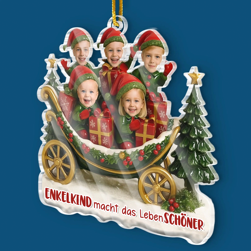 Acrylanhänger mit Fotos und Text Personalisierter Christbaumschmuk für Oma und Opa