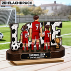 Personalisierter Holzaufsteller – Fußball-Papa & Kinder