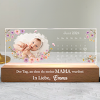 "Der Tag..." Personalisiertes LED-Nactlicht mit Foto und Kalendar Geschenk für Mama, Papa, Oma und Opa
