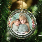 Personalisierter Glas-Weihnachtsanhänger mit Foto – für große Schwester & großen Bruder