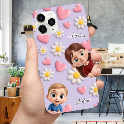 Silkon Handyhülle mit Kinder Personalisierte Handyhülle für iPhone und Samsung Geschenk für Oma und Mama