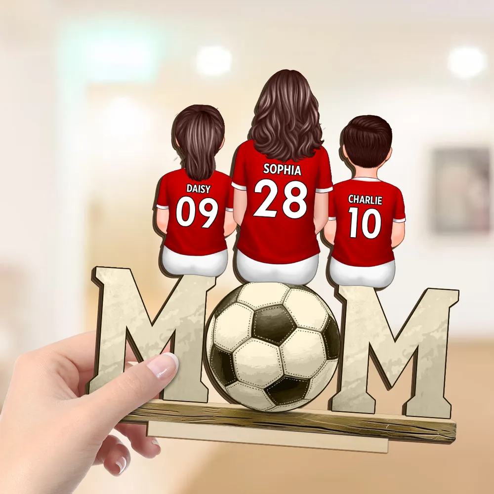Fußballmama-Personalisierte MOM-Holztafel