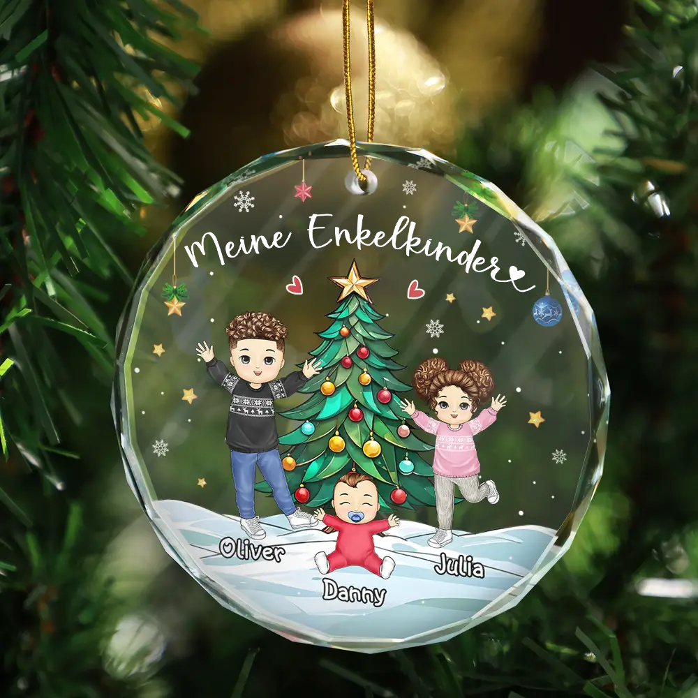 Personalisierter Glasanhänger Christbaumschmuk für Oma und Opa