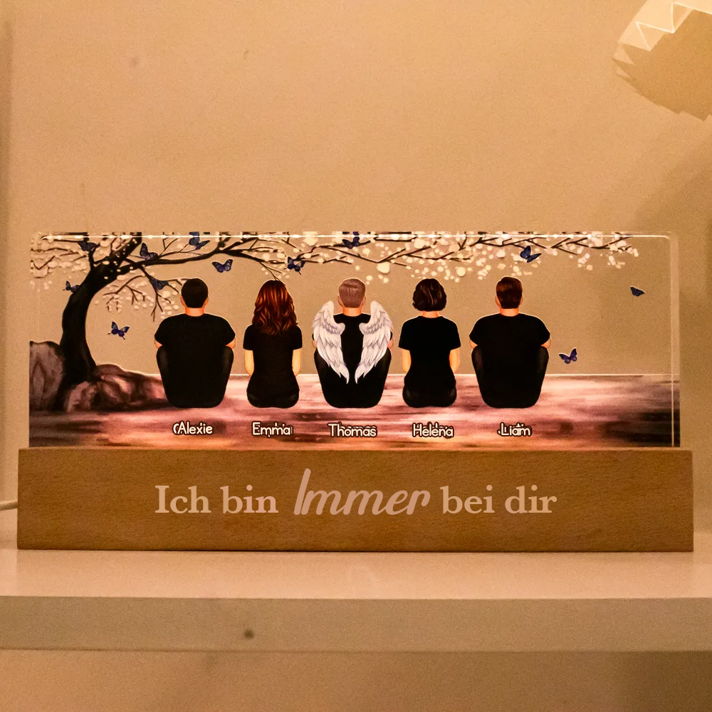 Personalisiertes LED Nachtlicht-Familie unter dem Baum Trauergeschenk