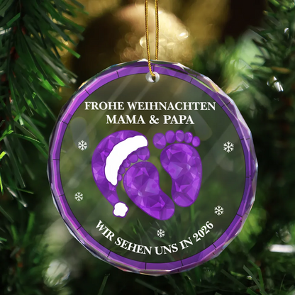 Personalisierter Glasanhänger „Baby erwartet – wir sehen uns in ...“