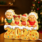 Personalisierte LED-Lichtbox 2026 – Lebkuchenmann-Familie mit Namen