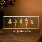 Personalisiertes LED-Nachtlicht mit Tannenbäumen und Namen Weihnachtsgeschenk für Familie