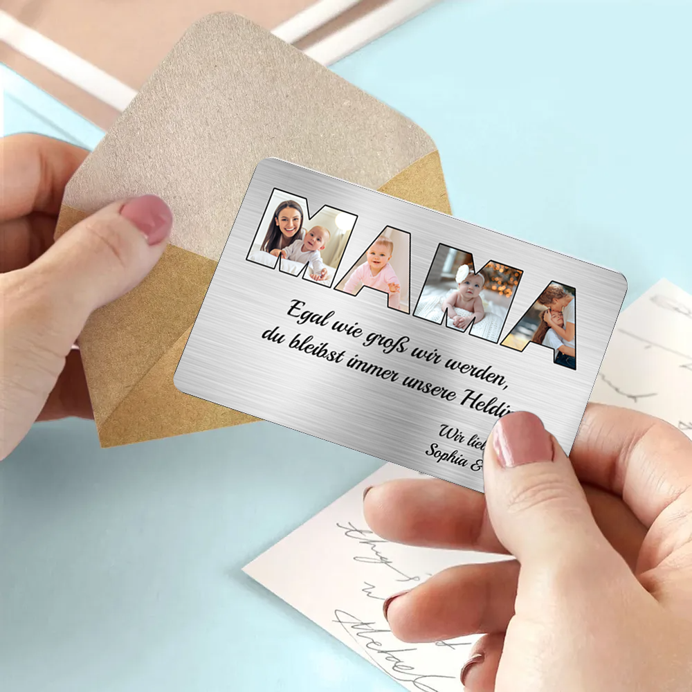 MAMA Foto-Brieftasche-Karte mit Text Geschenk für Mutter