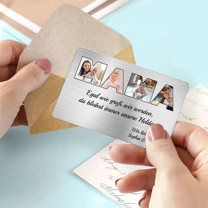 MAMA Foto-Brieftasche-Karte mit Text Geschenk für Mutter