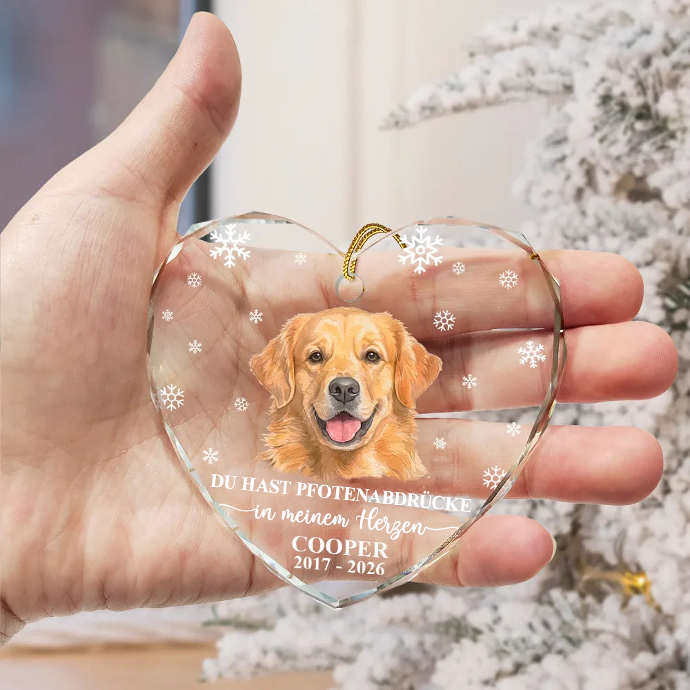 Personalisierter Glas-Weihnachtsanhänger mit Foto - Erinnerung an dein Haustier